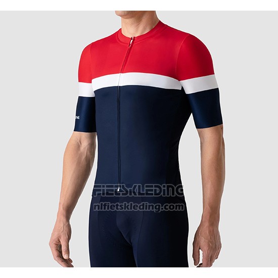 2019 Fietskleding La Passione Rood Wit Blauw Korte Mouwen en Koersbroek